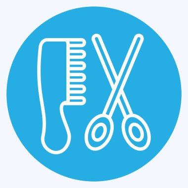 Icon Hair Salon. suitable for Barbershop symbol. blue eyes style. simple design editable. design template vector. simple illustration