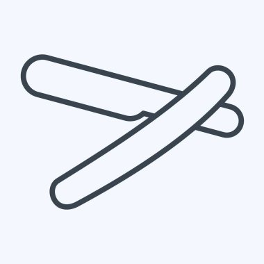 Icon Straight Razor. suitable for Barbershop symbol. line style. simple design editable. design template vector. simple illustration