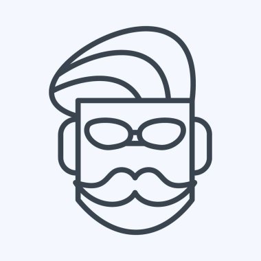Icon Mustache. suitable for Barbershop symbol. line style. simple design editable. design template vector. simple illustration