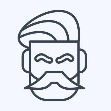 Icon Mustache And Beard. suitable for Barbershop symbol. line style. simple design editable. design template vector. simple illustration