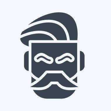 Icon Mustache And Beard. suitable for Barbershop symbol. glyph style. simple design editable. design template vector. simple illustration