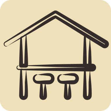 Simge Bar. Yaz sembolü için uygun. El çizimi tarzı. Basit dizayn edilebilir. tasarım şablonu. Basit resimleme