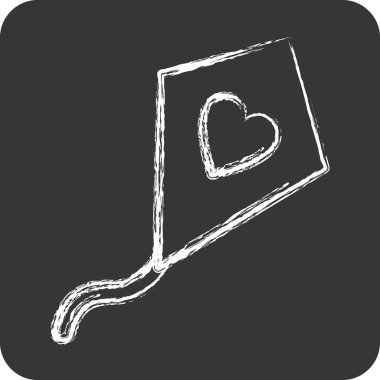 Simge Uçurtma. Yaz sembolü için uygun. Tebeşir stili. Basit dizayn edilebilir. tasarım şablonu. Basit resimleme