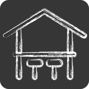 Simge Bar. Yaz sembolü için uygun. Tebeşir stili. Basit dizayn edilebilir. tasarım şablonu. Basit resimleme