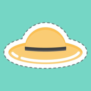 Sticker line cut Hat. suitable for Summer symbol. simple design editable. design template vector. simple illustration