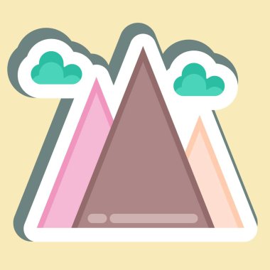 Sticker Mountain. suitable for Summer symbol. simple design editable. design template vector. simple illustration