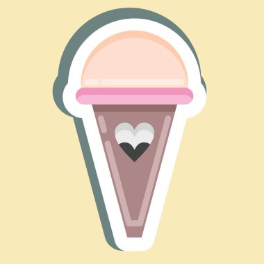 Sticker Ice Cream. suitable for Summer symbol. simple design editable. design template vector. simple illustration