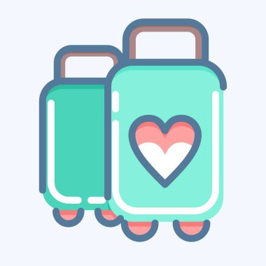 Icon Suitcase. suitable for Summer symbol. doodle style. simple design editable. design template vector. simple illustration