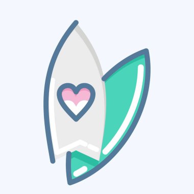 Icon Surf. suitable for Summer symbol. doodle style. simple design editable. design template vector. simple illustration