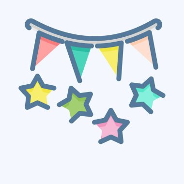 Icon Party. suitable for Summer symbol. doodle style. simple design editable. design template vector. simple illustration