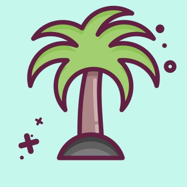 Icon Palm. suitable for Summer symbol. MBE style. simple design editable. design template vector. simple illustration