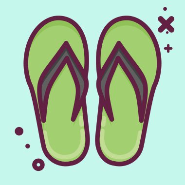 Icon Flip Flops. suitable for Summer symbol. MBE style. simple design editable. design template vector. simple illustration