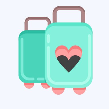 Icon Suitcase. suitable for Summer symbol. flat style. simple design editable. design template vector. simple illustration