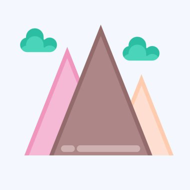 Icon Mountain. suitable for Summer symbol. flat style. simple design editable. design template vector. simple illustration