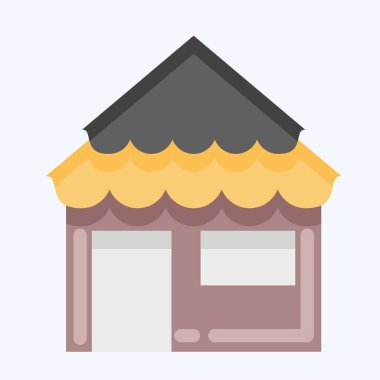 Icon Bungalow. suitable for Summer symbol. flat style. simple design editable. design template vector. simple illustration