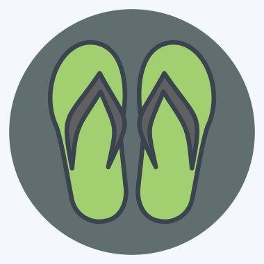 Icon Flip Flops. suitable for Summer symbol. color mate style. simple design editable. design template vector. simple illustration