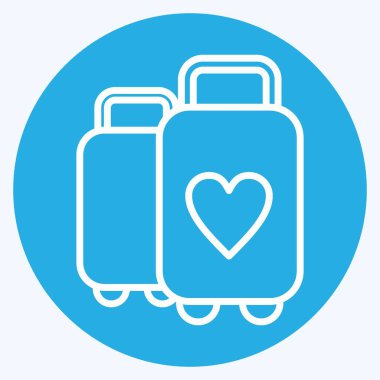 Icon Suitcase. suitable for Summer symbol. blue eyes style. simple design editable. design template vector. simple illustration