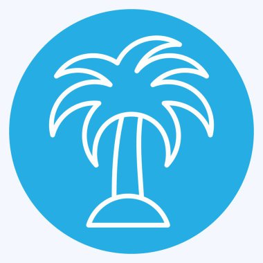 Icon Palm. suitable for Summer symbol. blue eyes style. simple design editable. design template vector. simple illustration