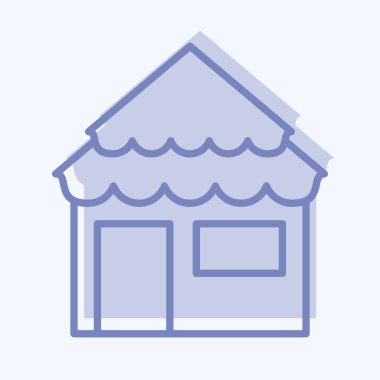 Icon Bungalow. suitable for Summer symbol. two tone style. simple design editable. design template vector. simple illustration
