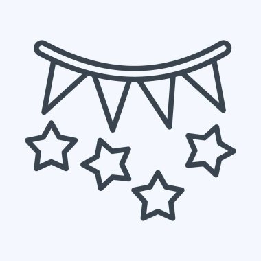 Icon Party. suitable for Summer symbol. line style. simple design editable. design template vector. simple illustration