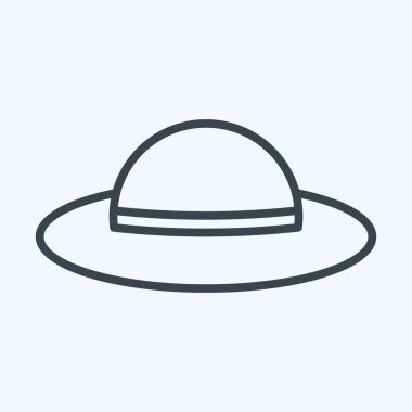 Icon Hat. suitable for Summer symbol. line style. simple design editable. design template vector. simple illustration