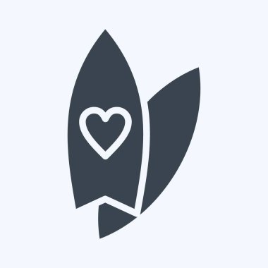 Icon Surf. suitable for Summer symbol. glyph style. simple design editable. design template vector. simple illustration