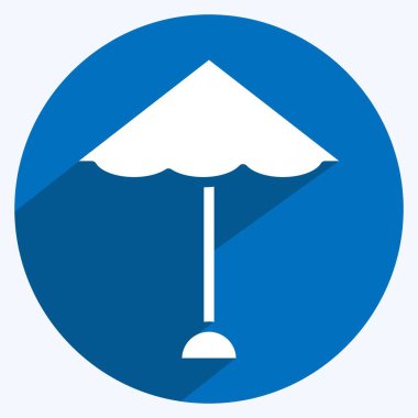 Icon Beach. suitable for Summer symbol. long shadow style. simple design editable. design template vector. simple illustration