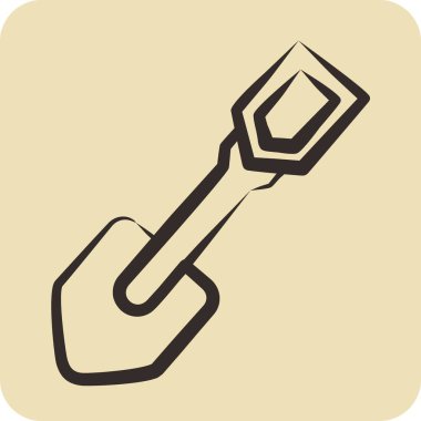 Simge İtme. Bahçe sembolü için uygun. El çizimi tarzı. Basit dizayn edilebilir. tasarım şablonu. Basit resimleme