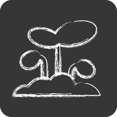 İkon filizi. Bahçe sembolü için uygun. Tebeşir stili. Basit dizayn edilebilir. tasarım şablonu. Basit resimleme