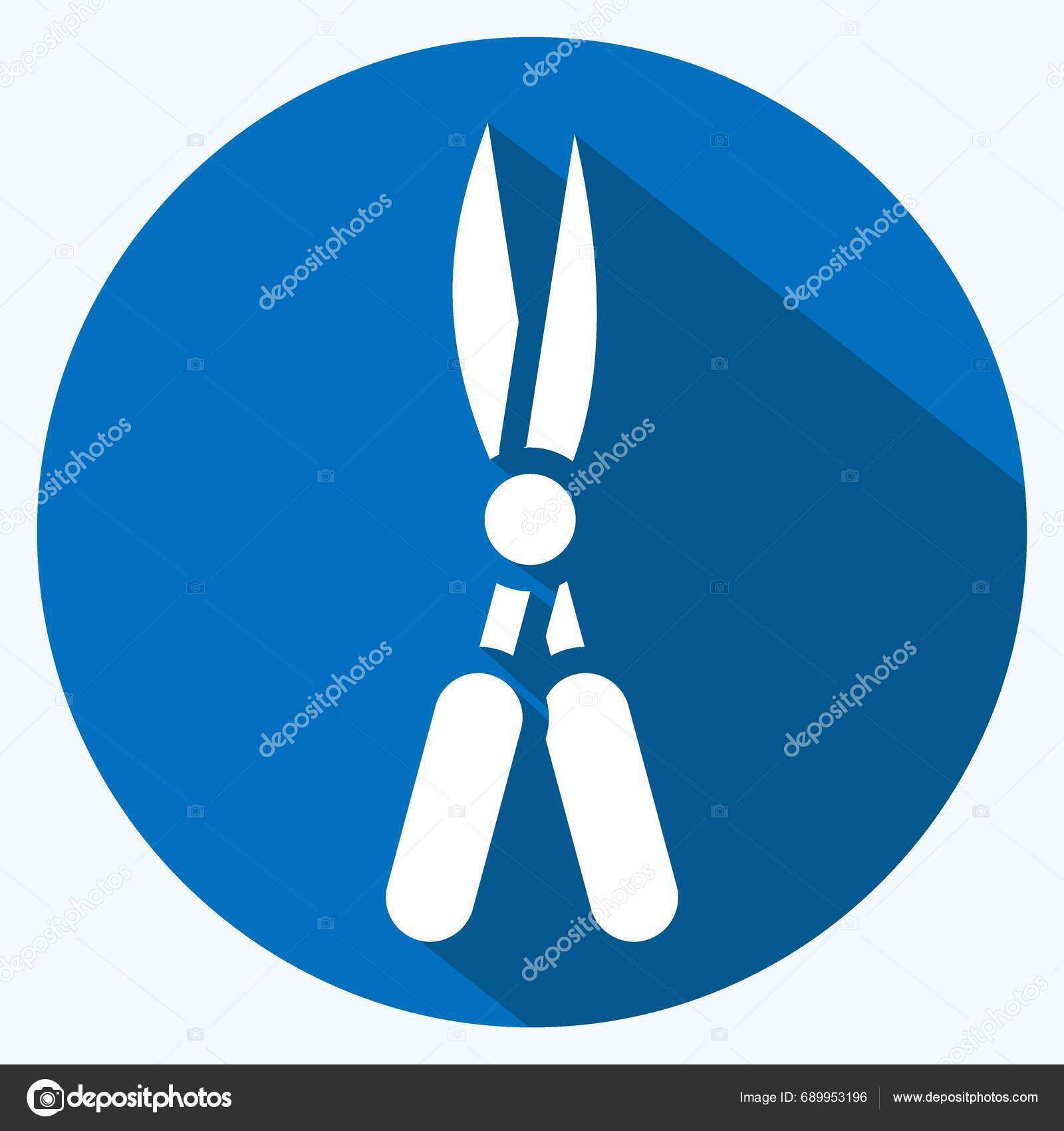 Icon Garden Scissors Suitable Garden Symbol Long Shadow Style Simple