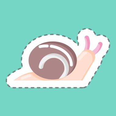 Sticker line cut Snail. suitable for Garden symbol. simple design editable. design template vector. simple illustration