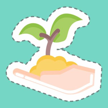 Sticker line cut Seed Plant. suitable for Garden symbol. simple design editable. design template vector. simple illustration