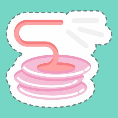 Sticker line cut Hose. suitable for Garden symbol. simple design editable. design template vector. simple illustration