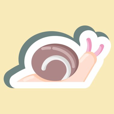 Sticker Snail. suitable for Garden symbol. simple design editable. design template vector. simple illustration