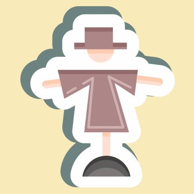 Sticker Scarecrow. suitable for Garden symbol. simple design editable. design template vector. simple illustration