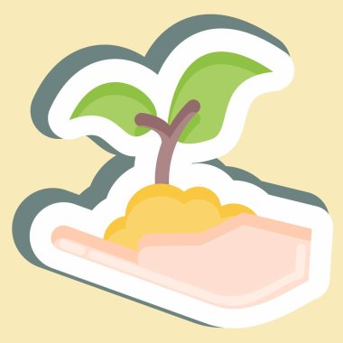 Sticker Seed Plant. suitable for Garden symbol. simple design editable. design template vector. simple illustration