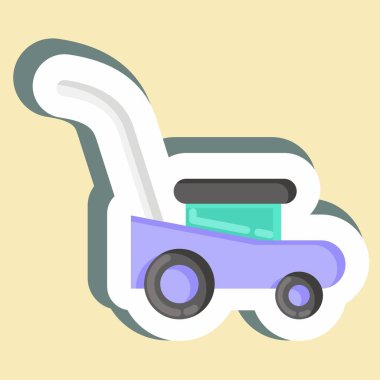 Sticker Mower. suitable for Garden symbol. simple design editable. design template vector. simple illustration