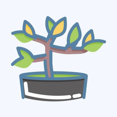 Icon Bonsai. suitable for Garden symbol. doodle style. simple design editable. design template vector. simple illustration