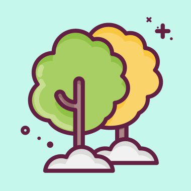 Icon Tree. suitable for Garden symbol. MBE style. simple design editable. design template vector. simple illustration