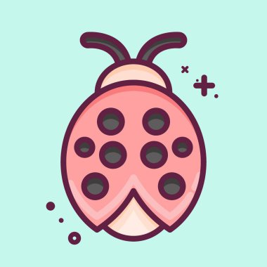 Icon Ladybug. suitable for Garden symbol. MBE style. simple design editable. design template vector. simple illustration