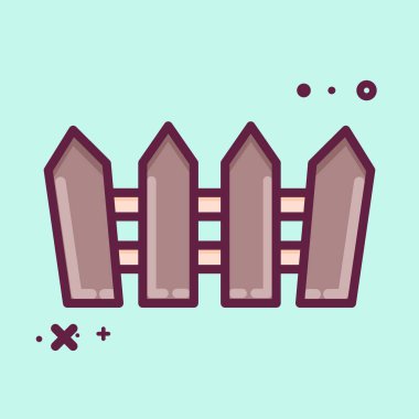 Icon Fence. suitable for Garden symbol. MBE style. simple design editable. design template vector. simple illustration
