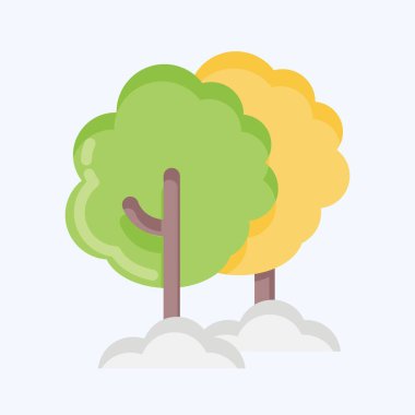 Icon Tree. suitable for Garden symbol. flat style. simple design editable. design template vector. simple illustration