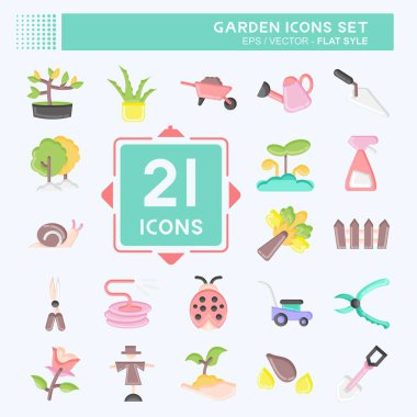 Icon Set Garden. suitable for Garden symbol. flat style. simple design editable. design template vector. simple illustration