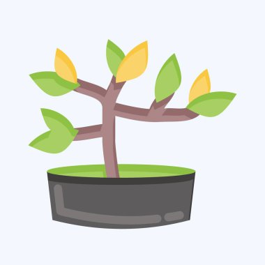 Icon Bonsai. suitable for Garden symbol. flat style. simple design editable. design template vector. simple illustration