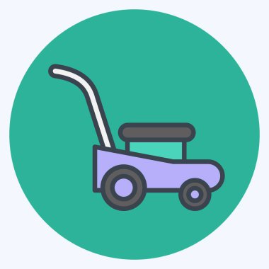 Icon Mower. suitable for Garden symbol. color mate style. simple design editable. design template vector. simple illustration