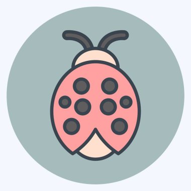 Icon Ladybug. suitable for Garden symbol. color mate style. simple design editable. design template vector. simple illustration