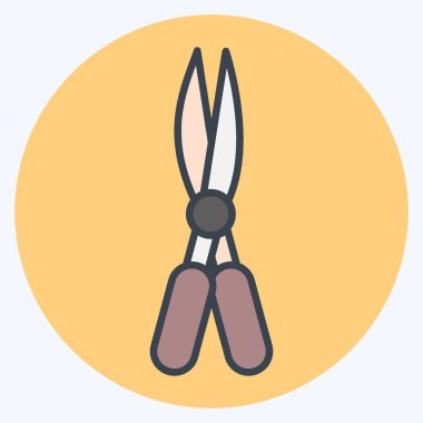 Icon Garden Scissors. suitable for Garden symbol. color mate style. simple design editable. design template vector. simple illustration