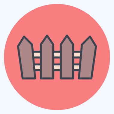 Icon Fence. suitable for Garden symbol. color mate style. simple design editable. design template vector. simple illustration
