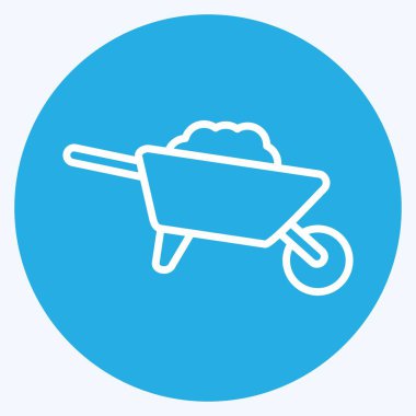 Icon Wheelbarrow. suitable for Garden symbol. blue eyes style. simple design editable. design template vector. simple illustration