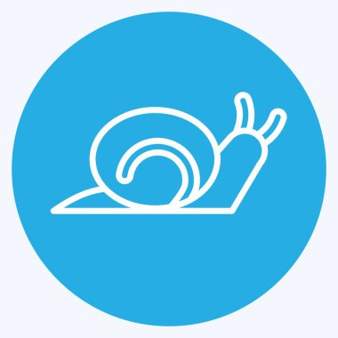 Icon Snail. suitable for Garden symbol. blue eyes style. simple design editable. design template vector. simple illustration